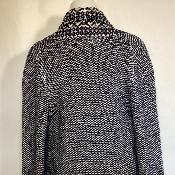Lucky Brand Blue and White Open Long Cardigan Sweater Women’s Small - Picture 5 of 11